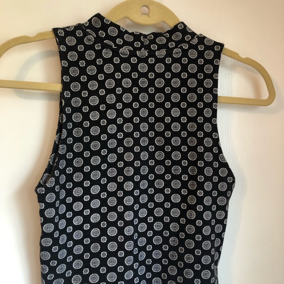 Black High Neck Crop Top - Picture 2 of 5